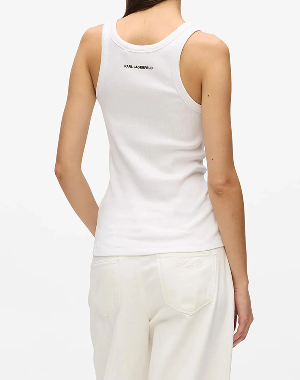 KARL LAGERFELD JEANS IKON RIBBED TANK TOP