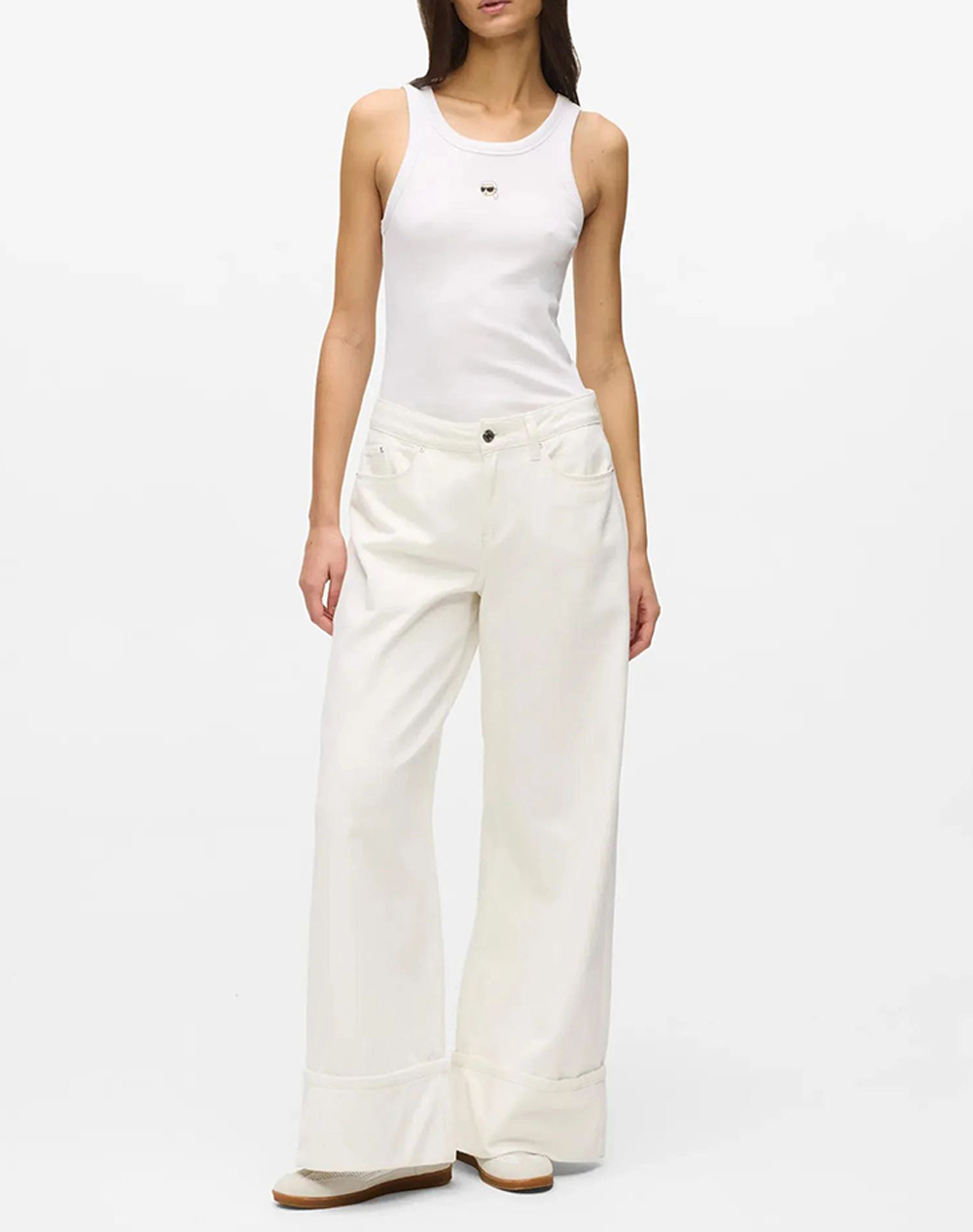 KARL LAGERFELD JEANS IKON RIBBED TANK TOP