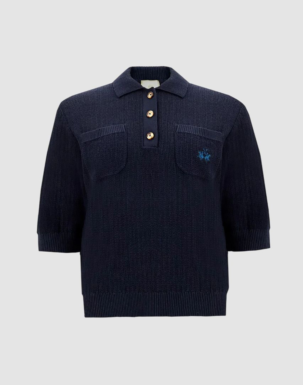 LA MARTINA KNITTED BLOUSE ΚΜ WOMAN POLO SWEATER COTTON YARN