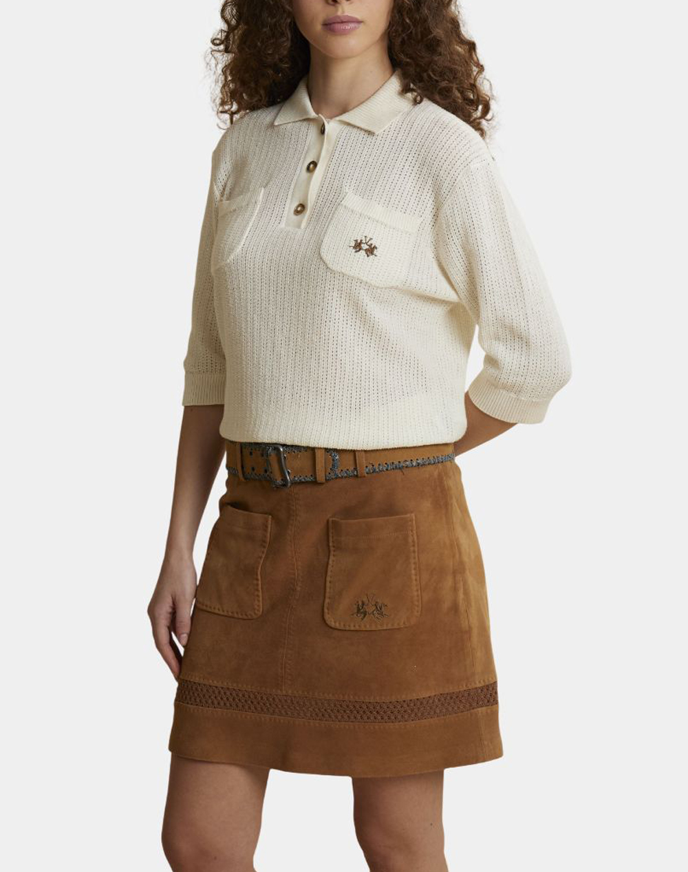 LA MARTINA KNITTED BLOUSE ΚΜ WOMAN POLO SWEATER COTTON YARN