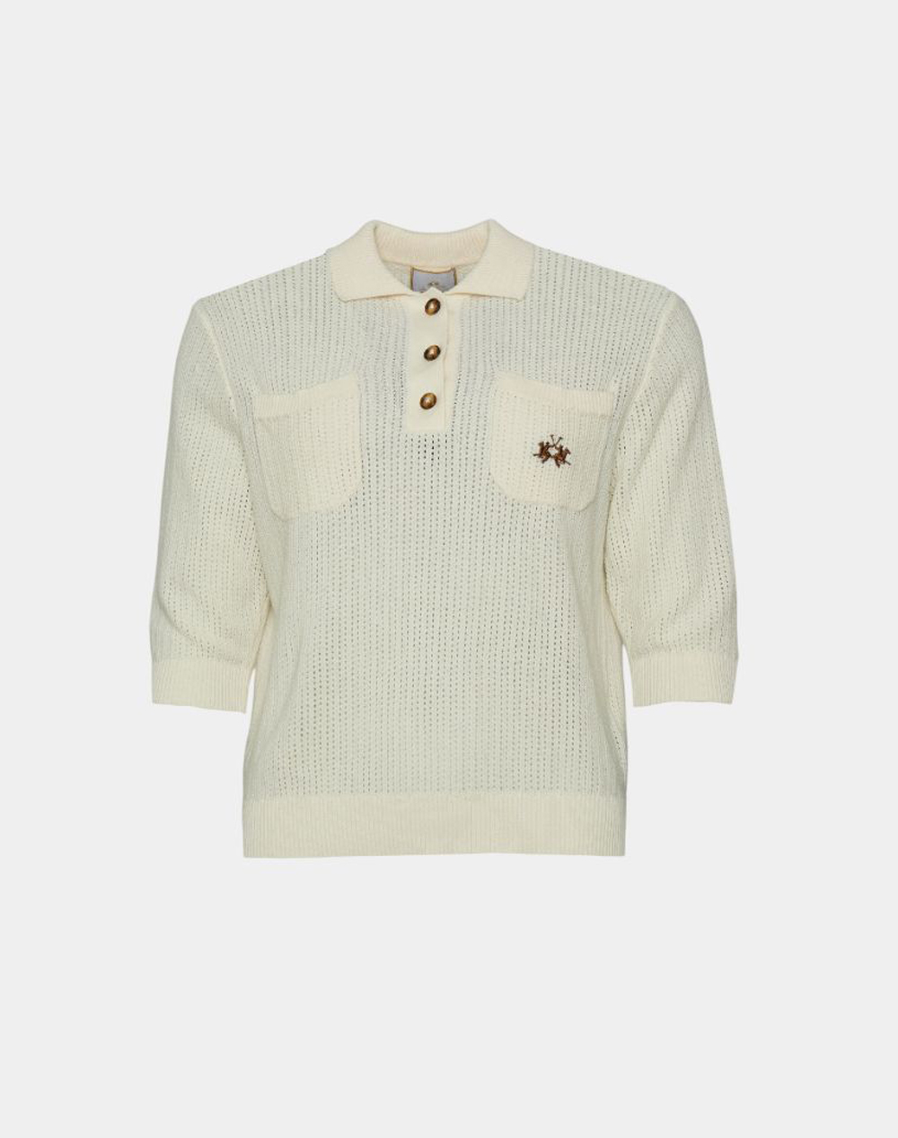 LA MARTINA KNITTED BLOUSE ΚΜ WOMAN POLO SWEATER COTTON YARN