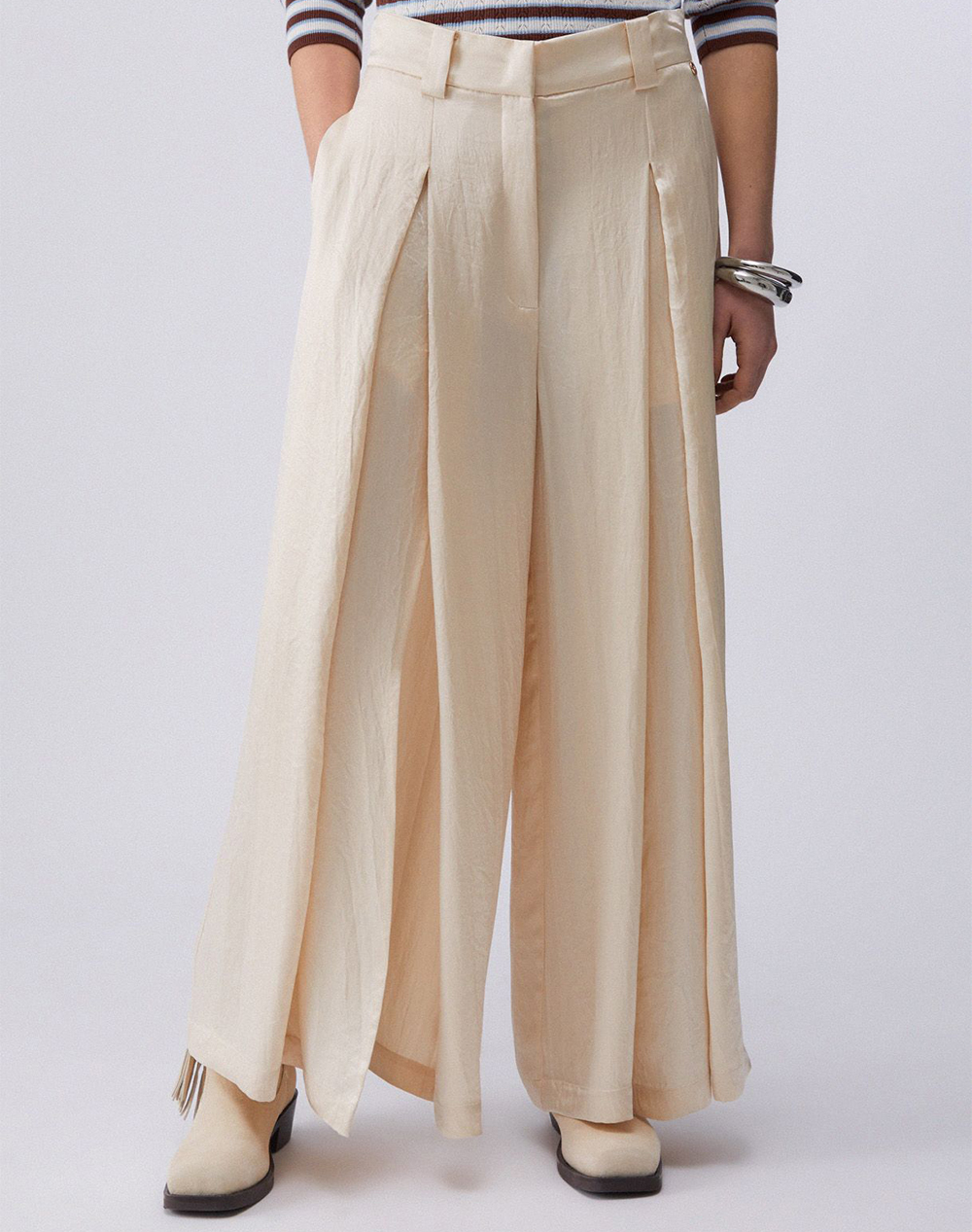 LIU JO BLACK_CA6C06_PANT.CON SPACCHI WOMENS TROUSERS