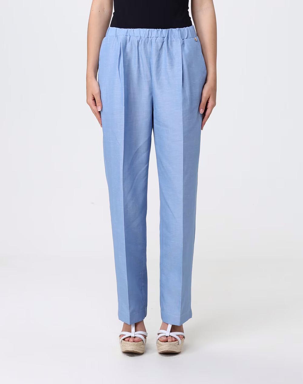 LIU JO WHITE_WA6C62_PANT.TS TPOTF LUNGO CLEAR SKY WOMENS TROUSERS