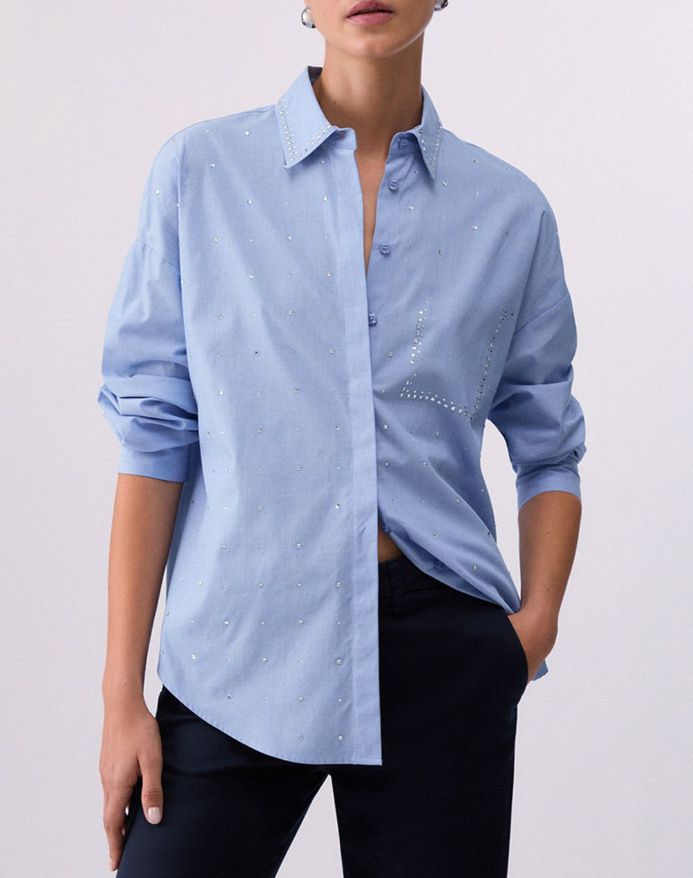 LIU JO BLACK_CA6C30_CAMICIA RICAMATA WOMENS SHIRT