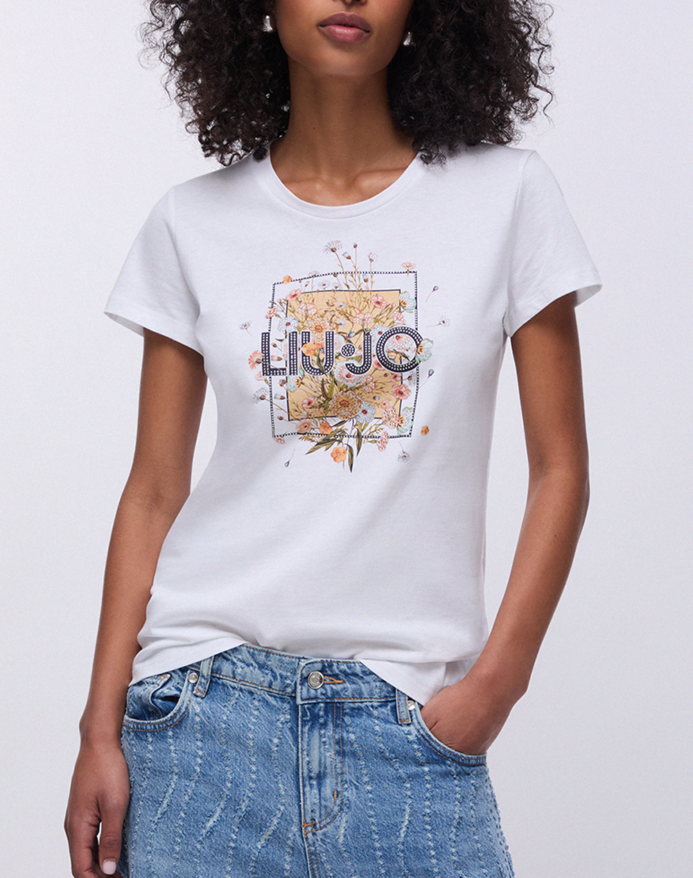 LIU JO WHITE_WA6J12_T-SHIRT MODA M/C ДАМСКА БЛУЗА