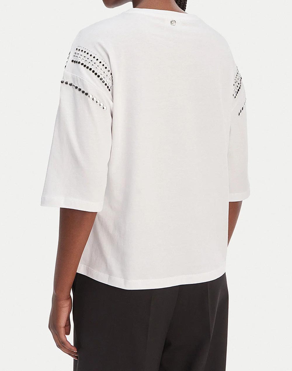 LIU JO WHITE_WA6J04_T-SHIRT MODA M/C ДАМСКА БЛУЗА