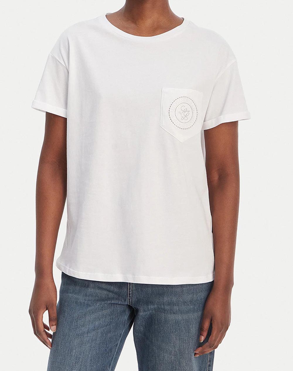 LIU JO WHITE_WA6J19_T-SHIRT MODA M/C ДАМСКА БЛУЗА