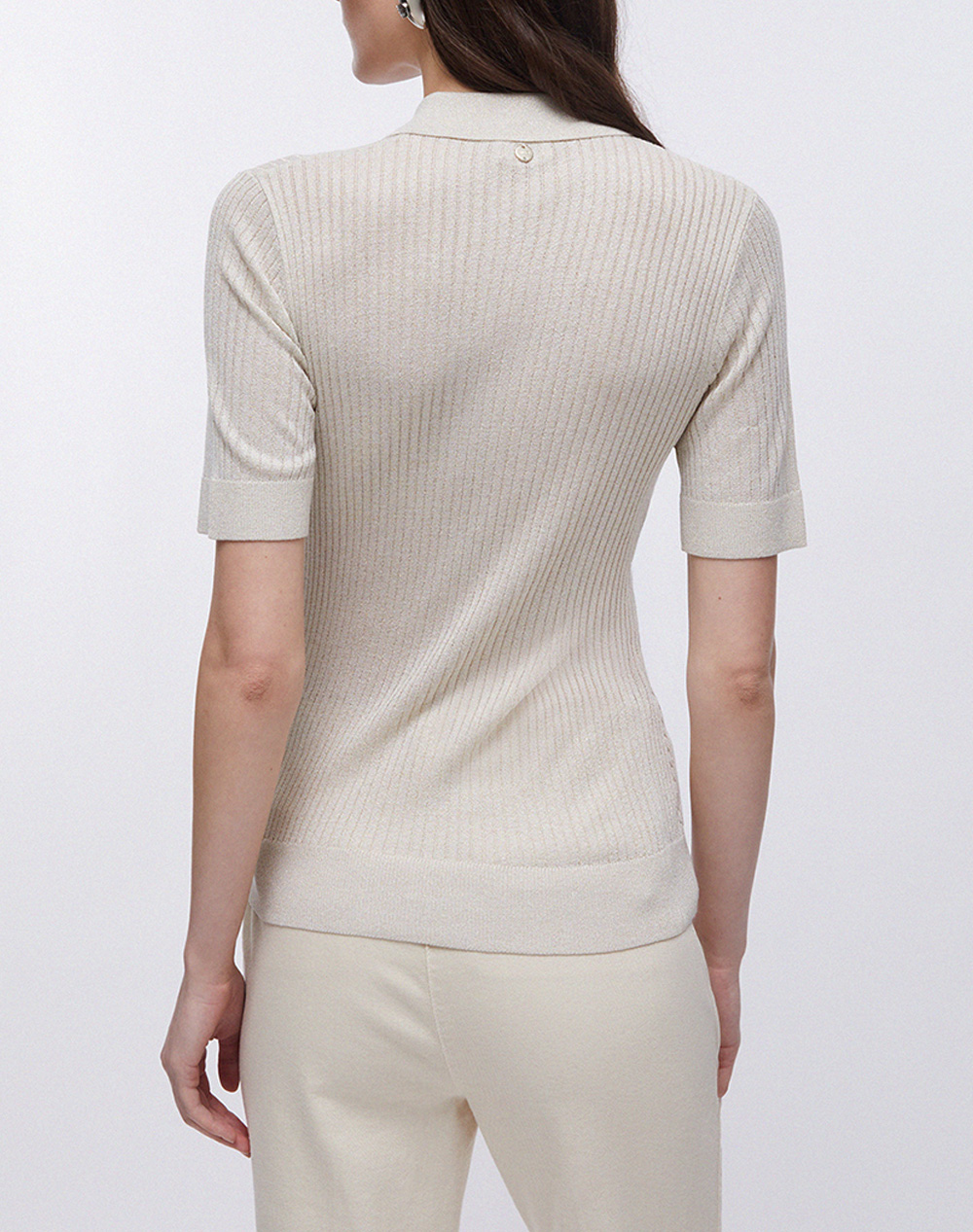 LIU JO WHITE_WA6M21_MAGLIA CHIUSA M/C ДАМСКА ТЕНИСКА