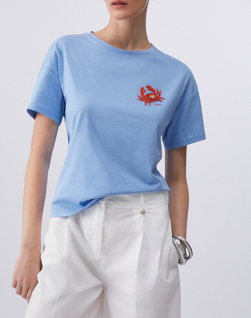 LIU JO WHITE_WA6J17_T-SHIRT MODA M/C ЖЕНСКА БЛУЗА