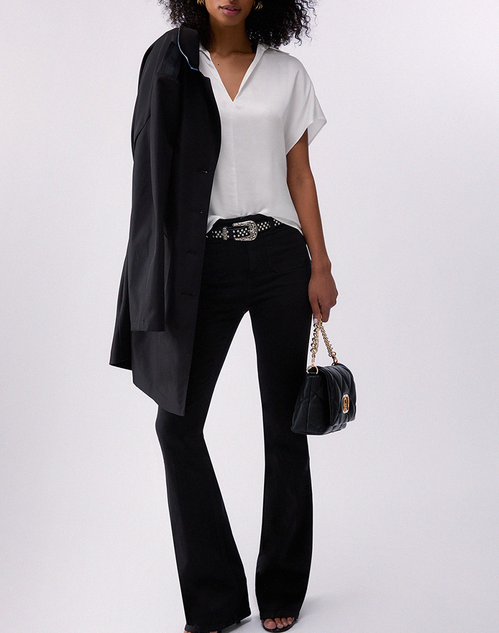 LIU JO BLACK_CA6C35_BLUSA KIMONO ДАМСКА БЛУЗА