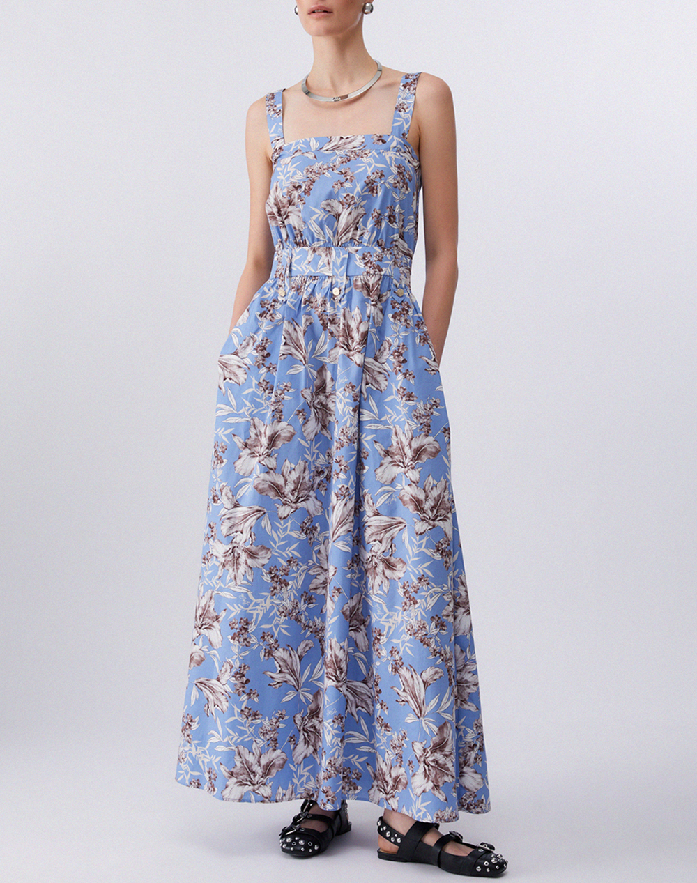 LIU JO WHITE_WA6C53_ABITO TS.NAV BLU WAVE LILES WOMENS DRESS