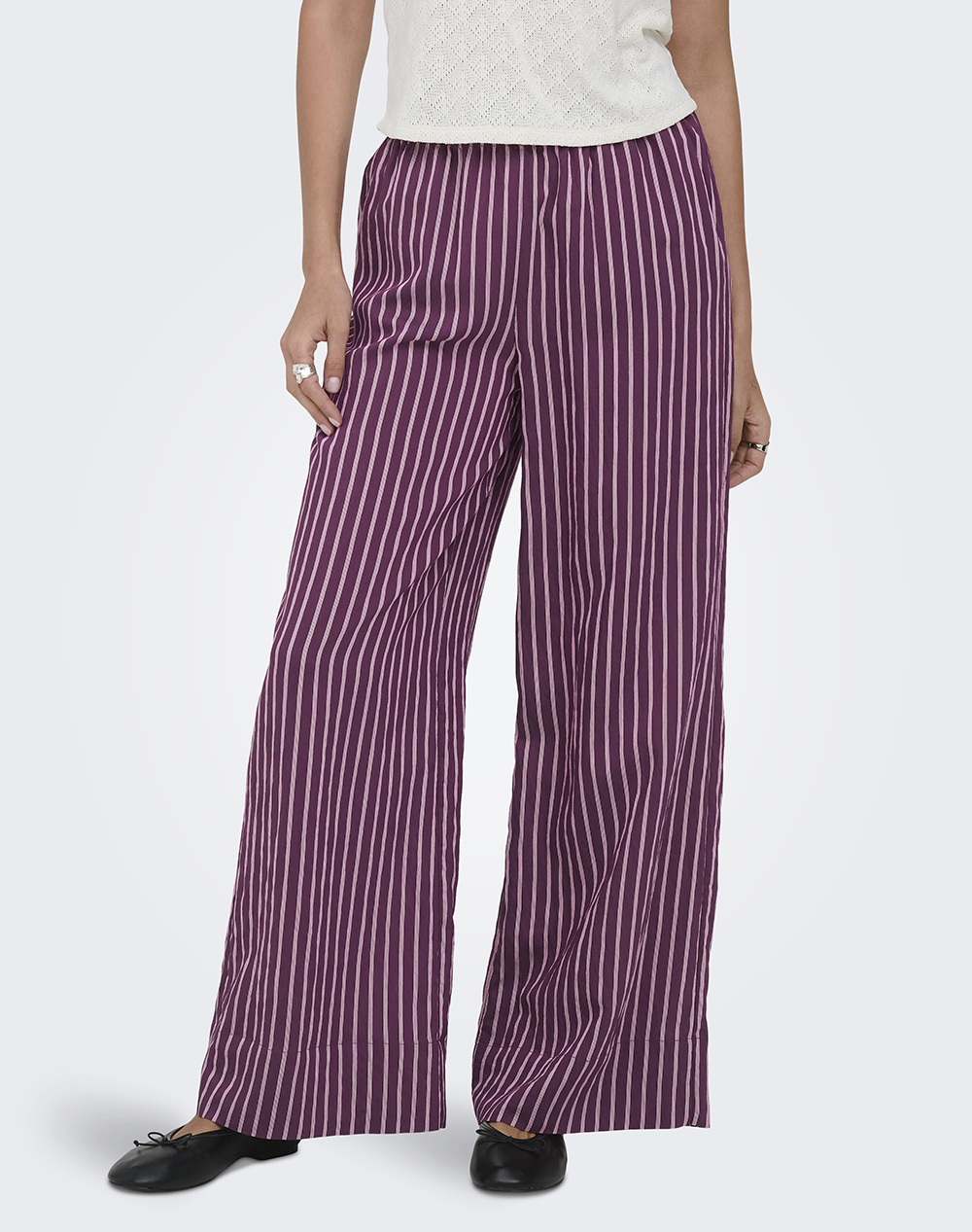 ONLY ONLMELDOLA LONG STRIPED WIDE PANTS WVN