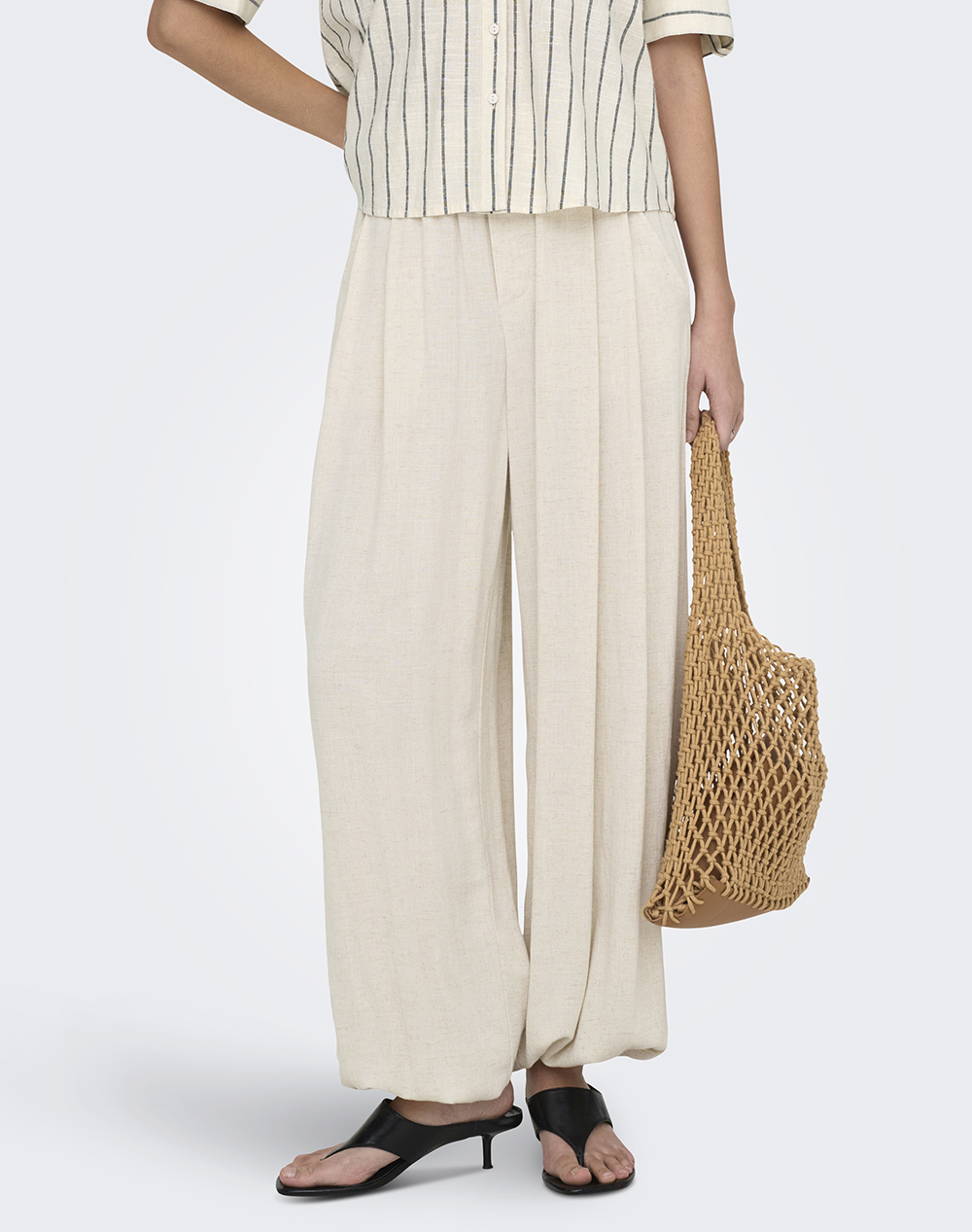 ONLY ONLSIESTA MW LINEN BL BAGGY BARREL PNT