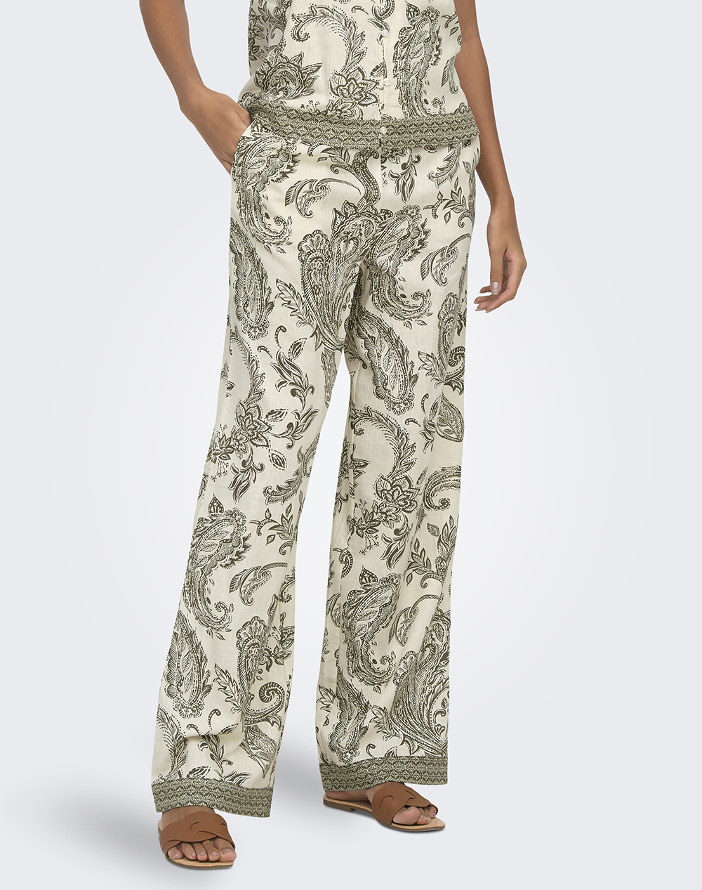 ONLY ONLLIANA LEYA PULL UP PAISLEY PANT WVN