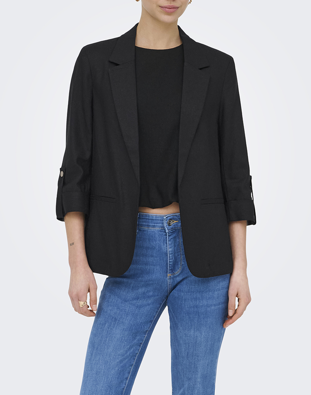 ONLY ONLGOA 3/4 UNLINE LINEN BL BLAZER CC TLR