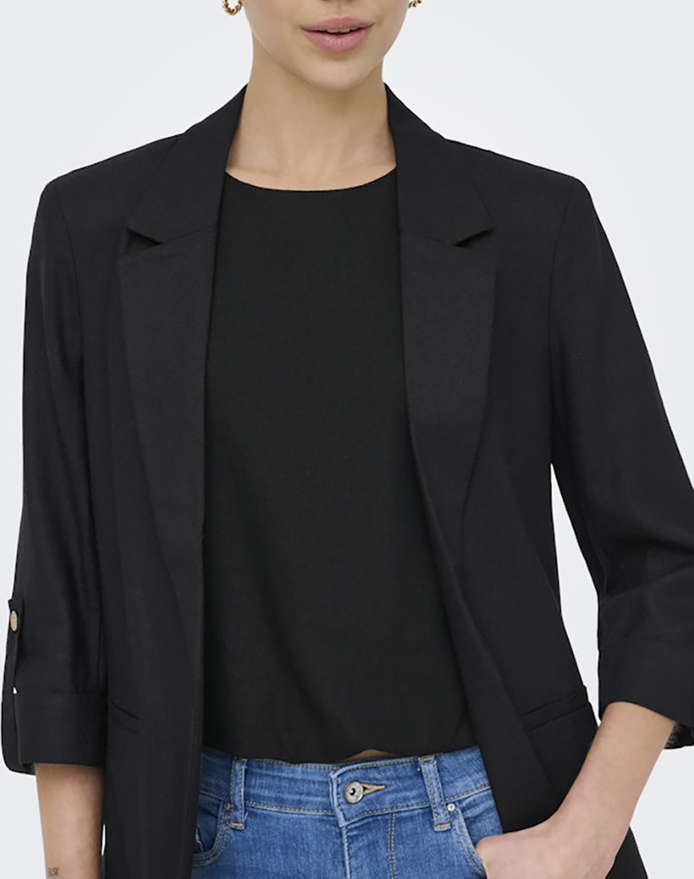 ONLY ONLGOA 3/4 UNLINE LINEN BL BLAZER CC TLR