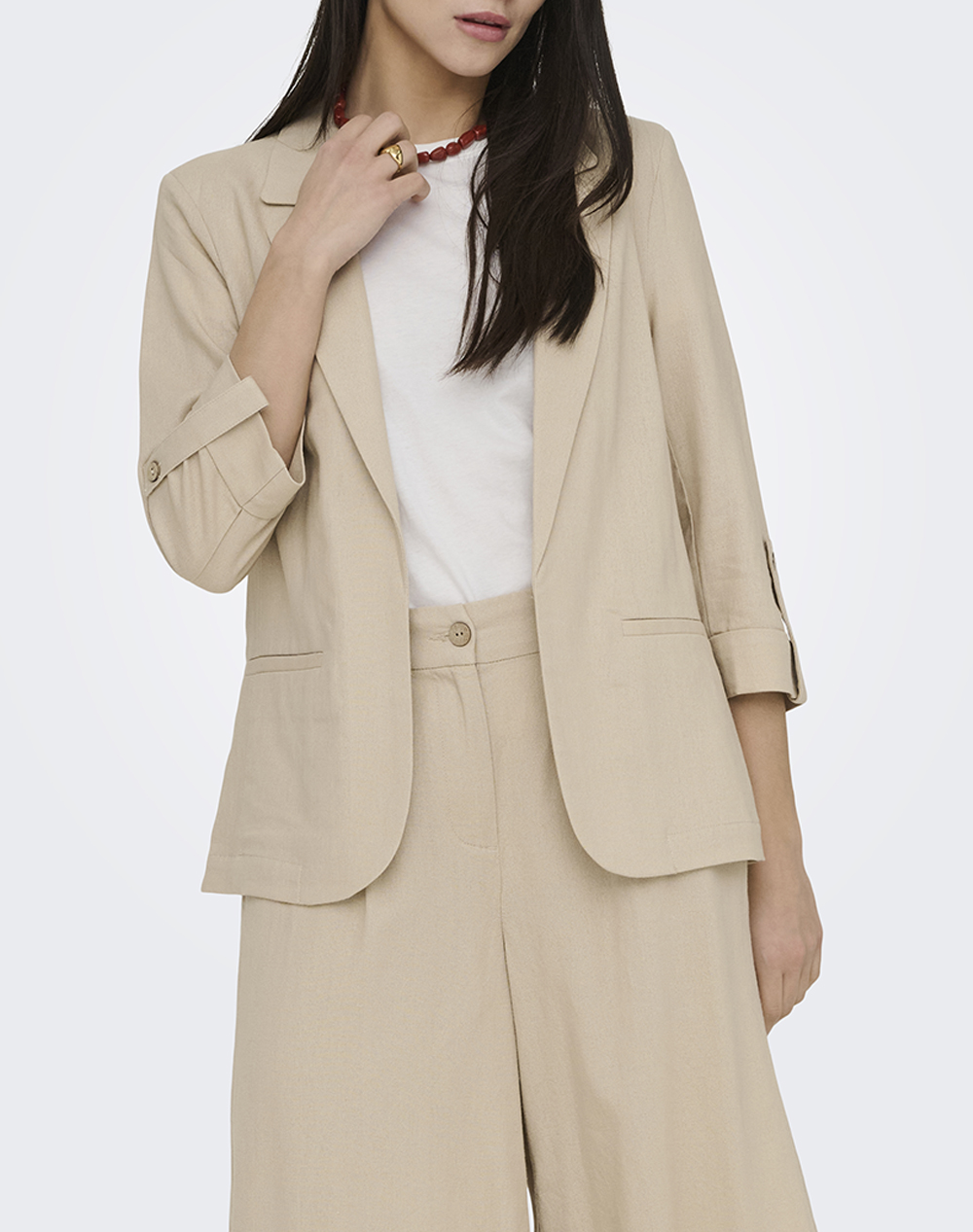 ONLY ONLGOA 3/4 UNLINE LINEN BL BLAZER CC TLR