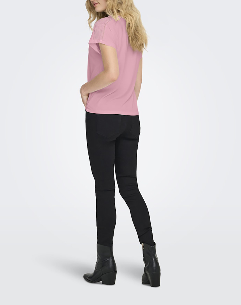 ONLY ONLFREE LIFE S/S V-NECK LACE TOP JRS