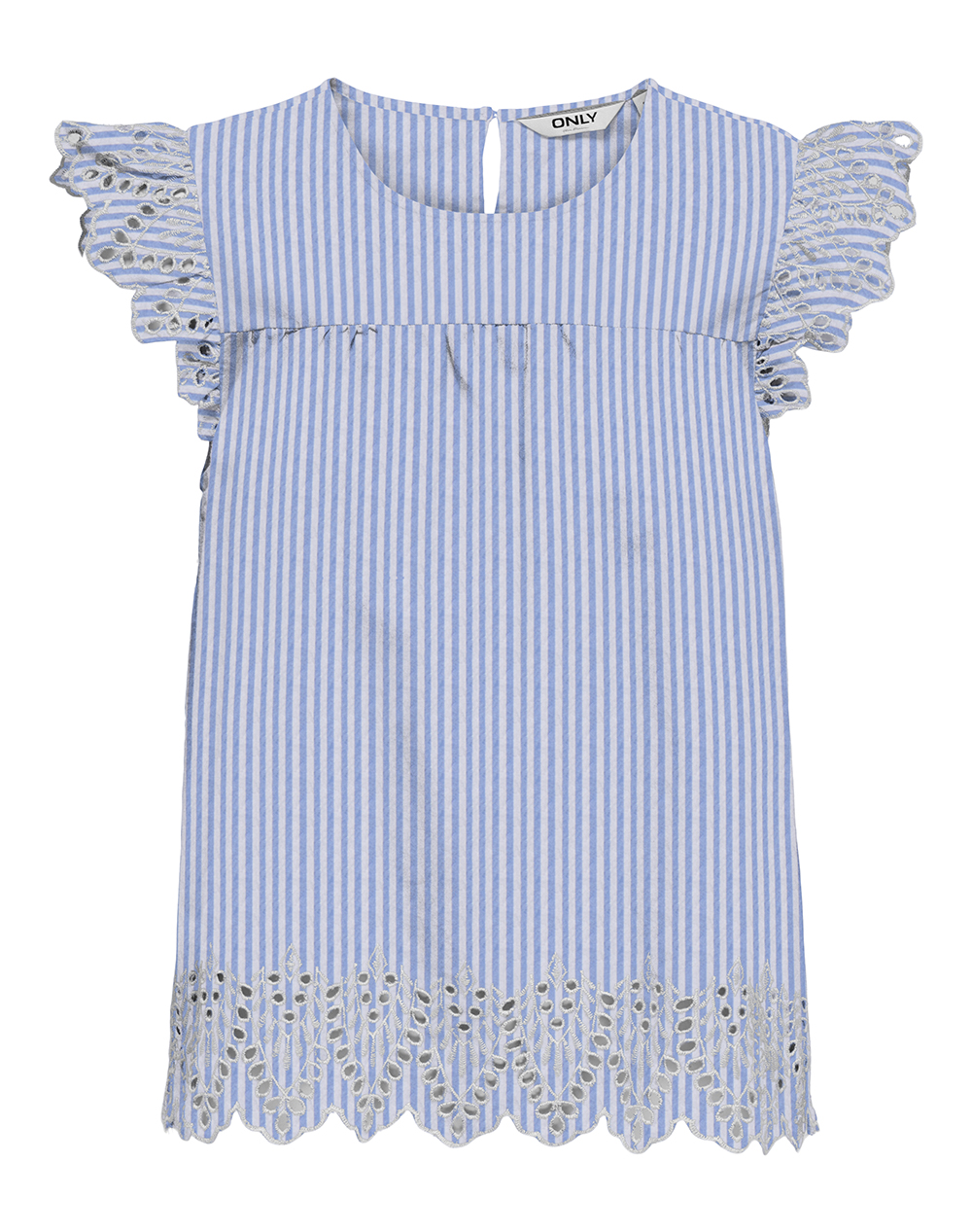 ONLY ONLTULUM EMB S/S TOP WVN