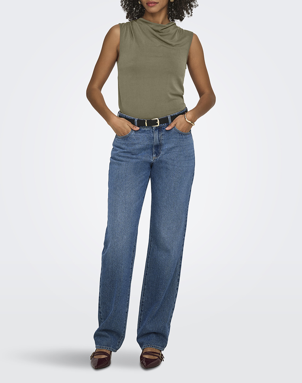 ONLY ONLHANNAH S/L WATERFALL TOP JRS