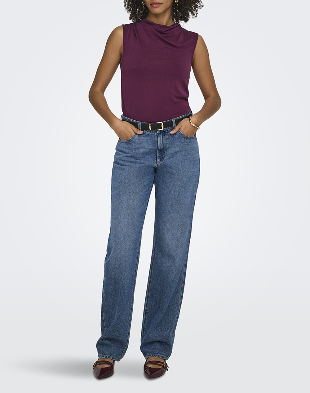 ONLY ONLHANNAH S/L WATERFALL TOP JRS