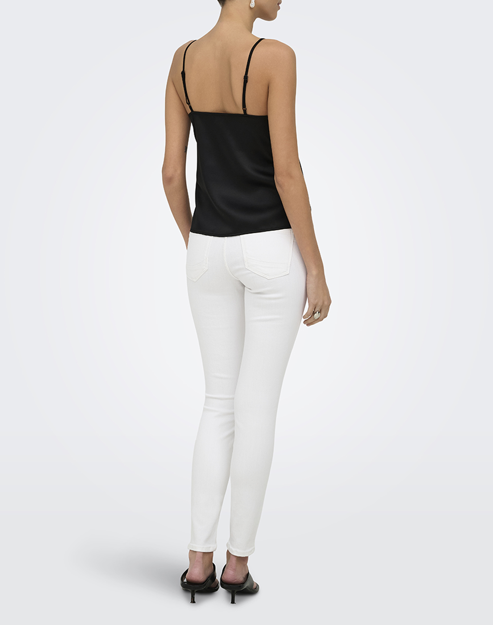 ONLY ONLFARAYA STRAP LACE SATIN TOP WVN