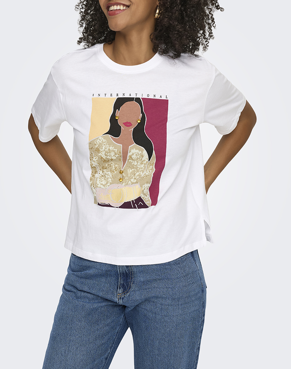 ONLY ONLSUSAN S/S PRINT TOP BOX JRS