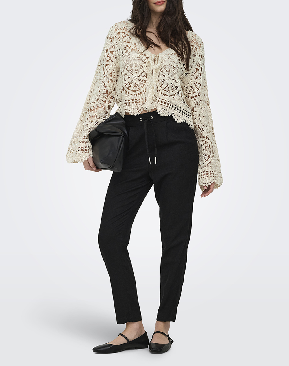 ONLY ONLWATERLY LS CROCHET TIE CARDIGAN KNT