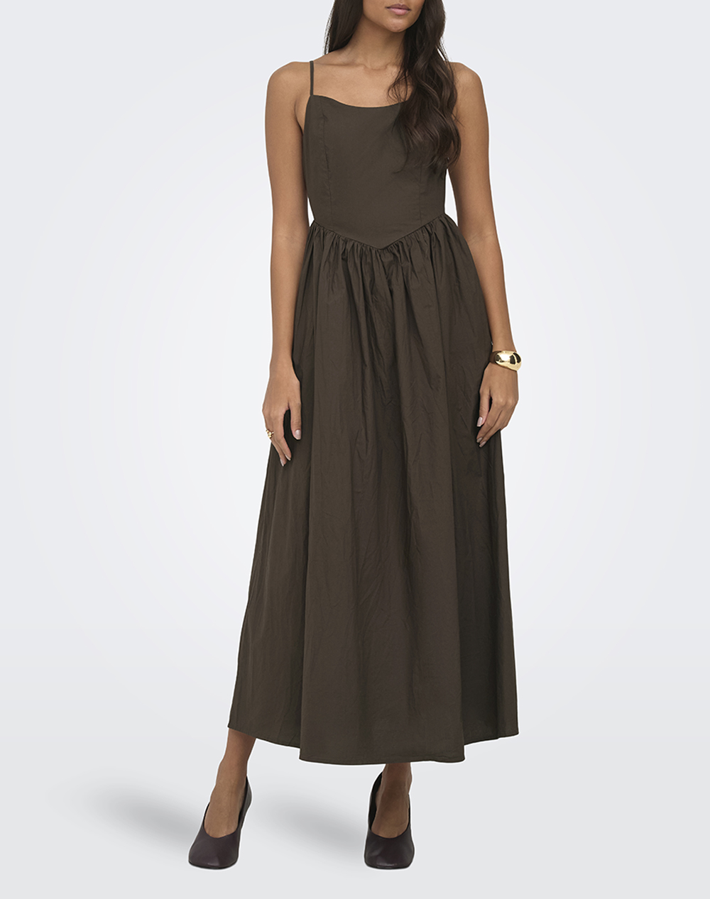 ONLY ONLLIKARA STRAP WAIST LONG DRESS WVN
