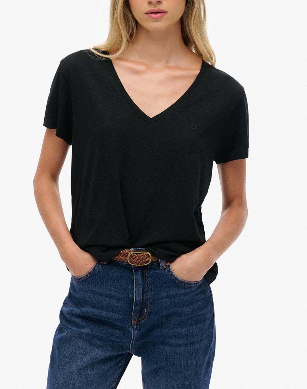 SUPERDRY D1 STUDIOS SLUB EMB VEE TEE ДАМСКА БЛУЗА