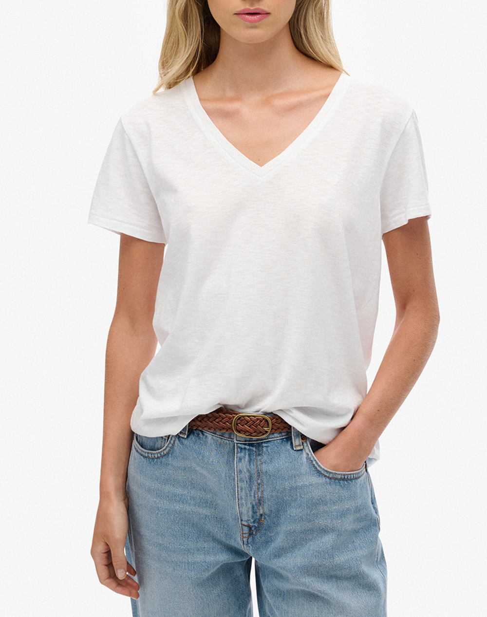 SUPERDRY D1 STUDIOS SLUB EMB VEE TEE ДАМСКА БЛУЗА