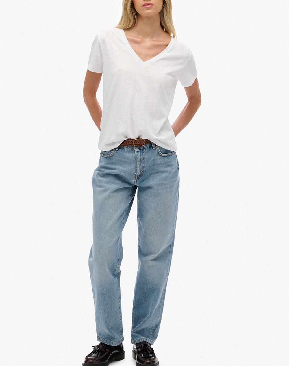 SUPERDRY D1 STUDIOS SLUB EMB VEE TEE ДАМСКА БЛУЗА