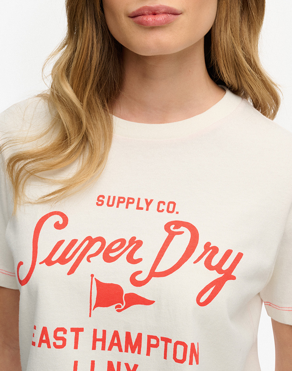 SUPERDRY D4 OVIN HERITAGE HAMPTONS TEE WOMENS BLOUSE