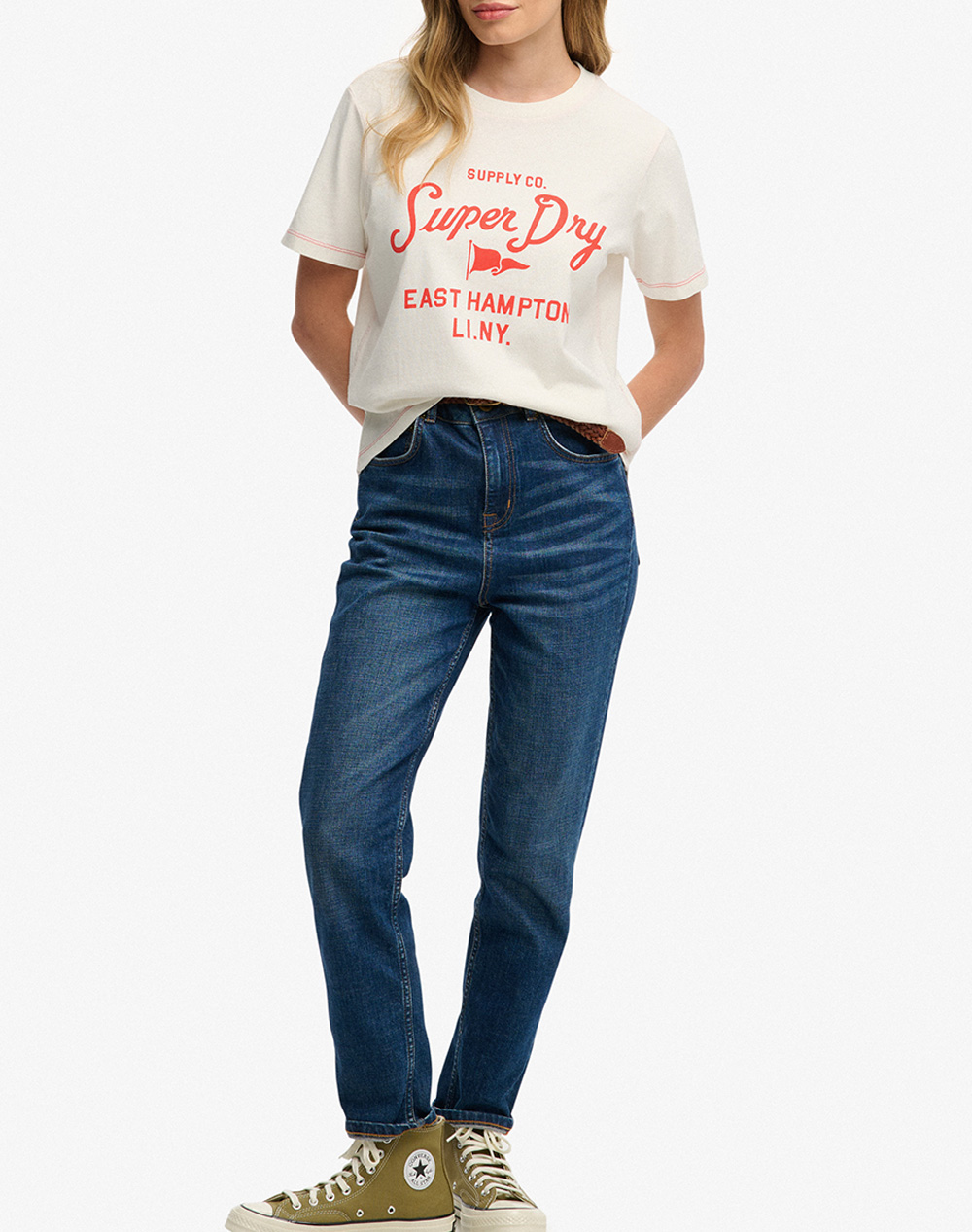 SUPERDRY D4 OVIN HERITAGE HAMPTONS TEE WOMENS BLOUSE