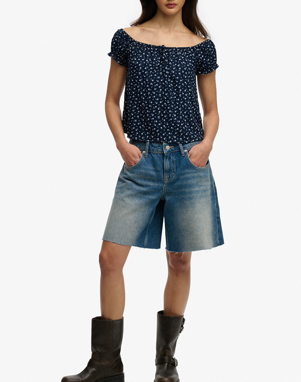 SUPERDRY D3 OVIN SS 1/2 BUTTON WOVEN TOP WOMENS BLOUSE