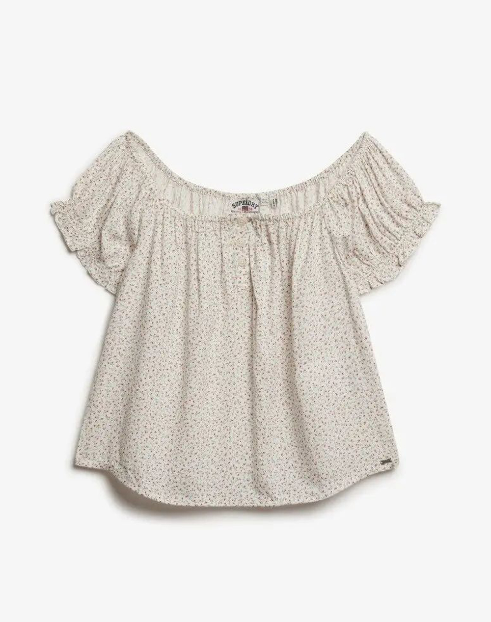 SUPERDRY D3 OVIN SS 1/2 BUTTON WOVEN TOP WOMENS BLOUSE