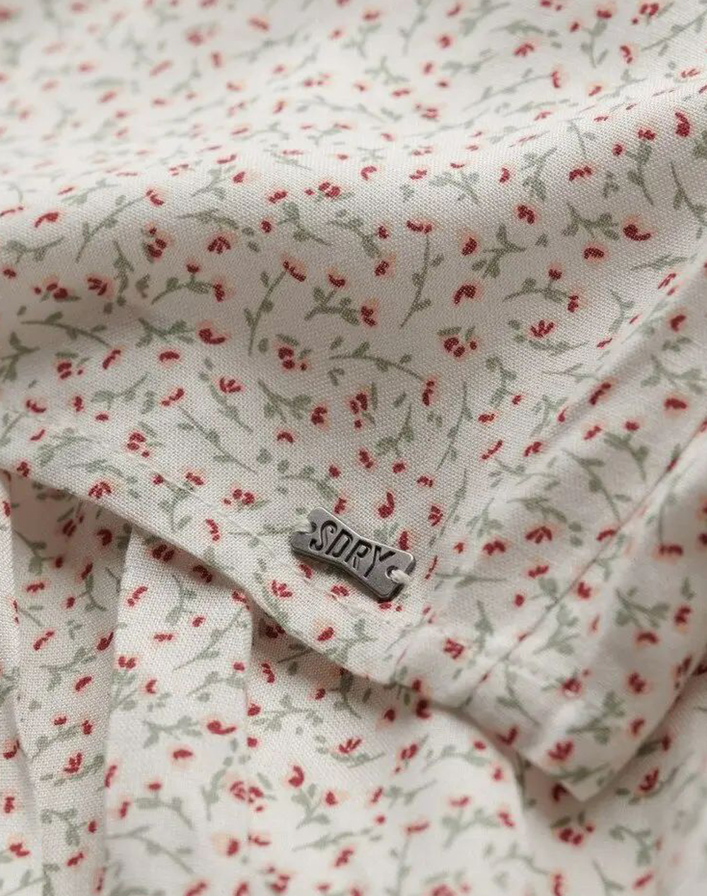 SUPERDRY D3 OVIN SS 1/2 BUTTON WOVEN TOP WOMENS BLOUSE
