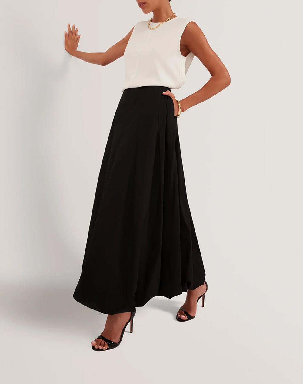 TED BAKER CINNABA Seam Detail Bubble Midi Skirt