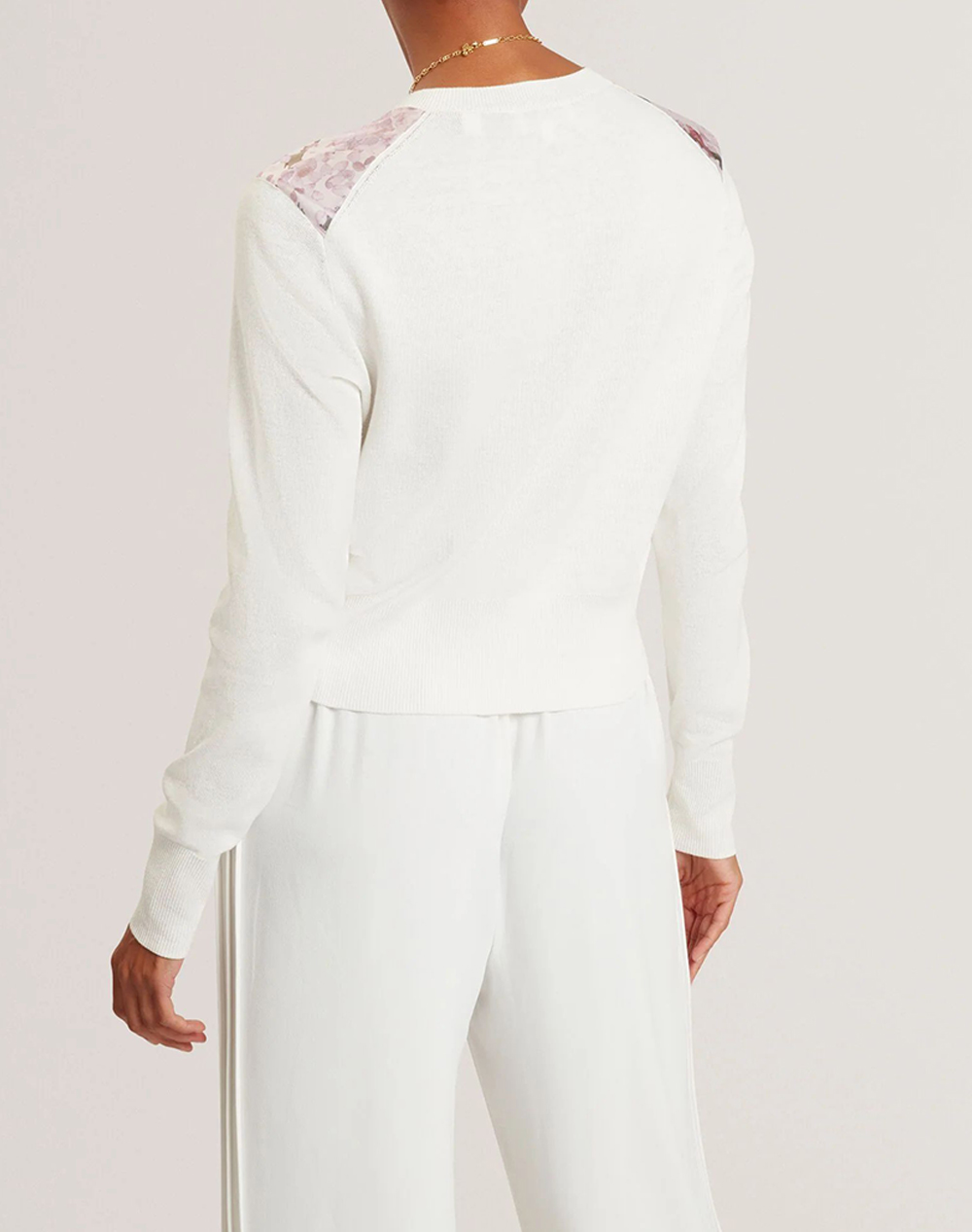 TED BAKER SISILLA Printed Woven Front Cardigan