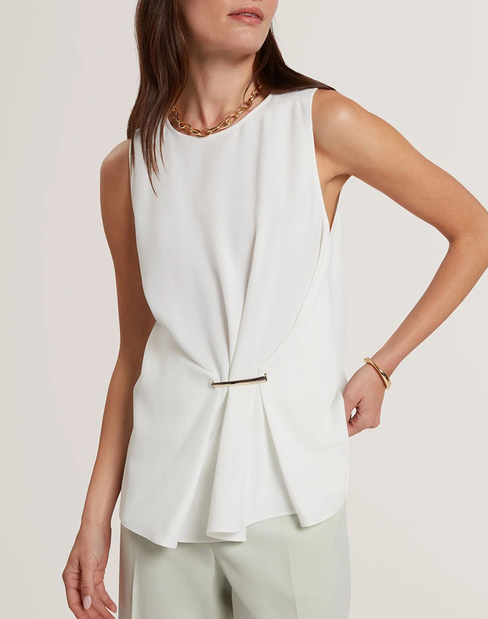 TED BAKER ALAYRA Draped Pebble Detail Top