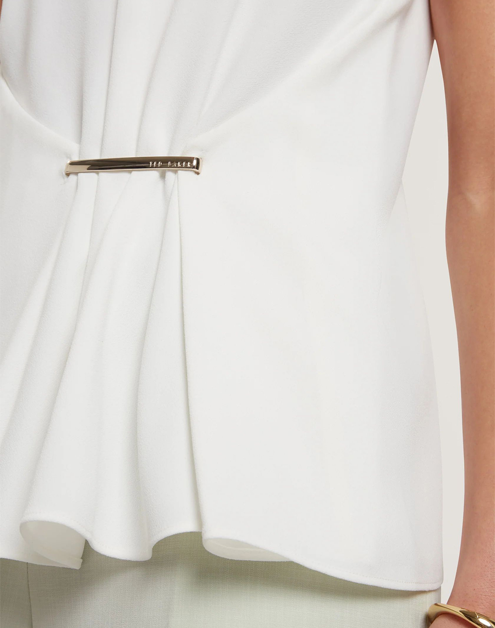 TED BAKER ALAYRA Draped Pebble Detail Top