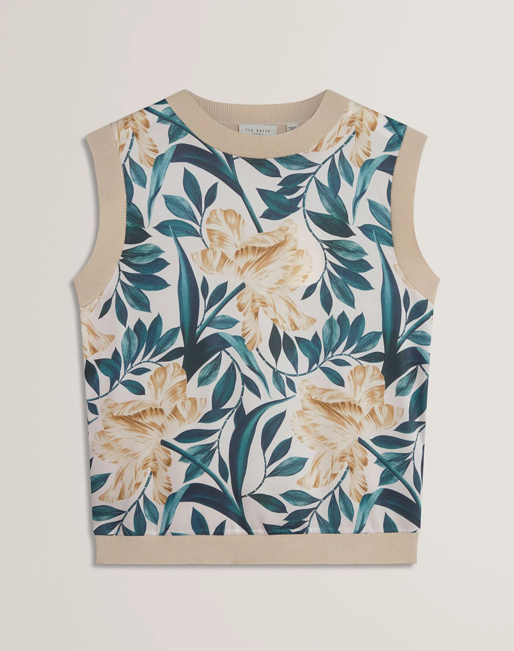 TED BAKER AYLLI Printed Woven Front Sleeveless Top