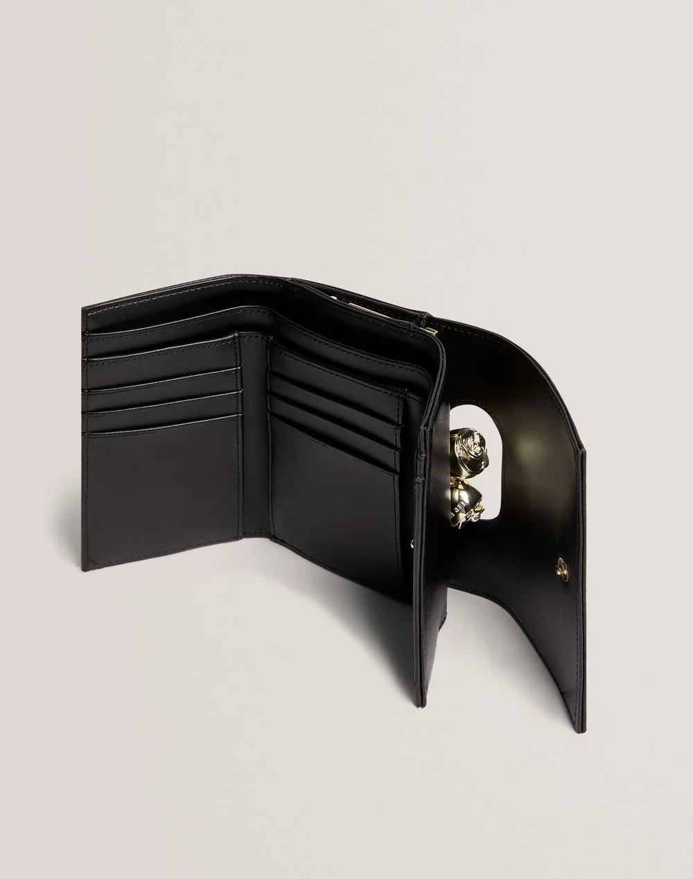 TED BAKER ROOSA Rose Detail Leather Small Bobble Purse