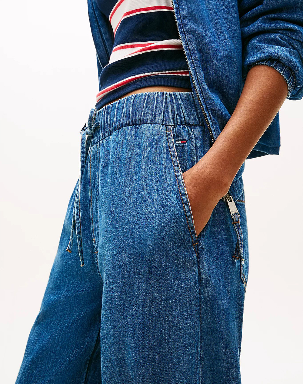 TOMMY JEANS TJW CHAMBRAY PULL ON PANTS