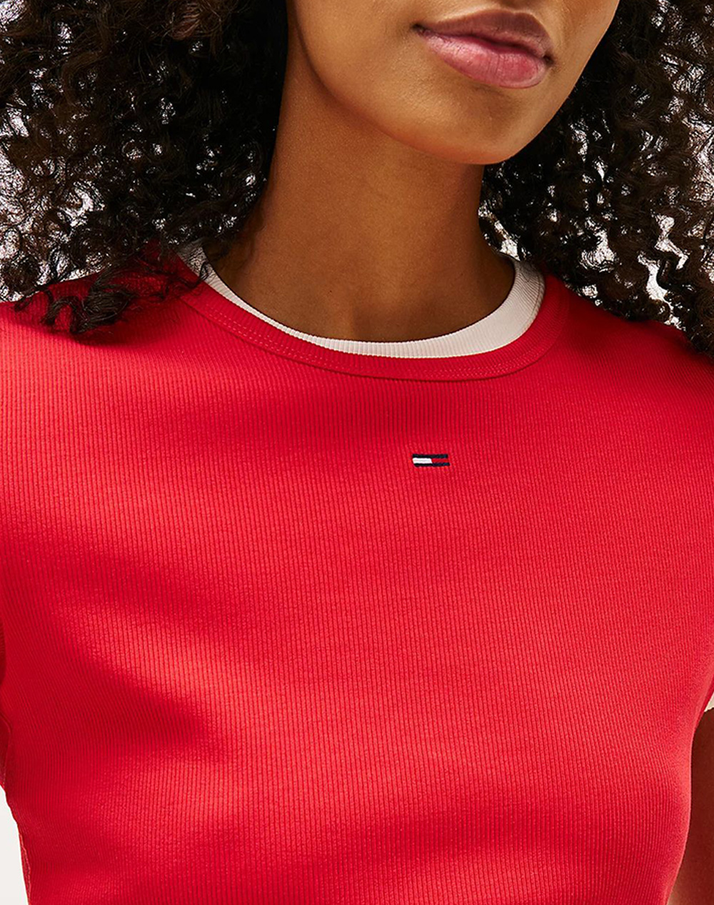 TOMMY JEANS TJW SLIM ESSENTIAL RIB SS EXT