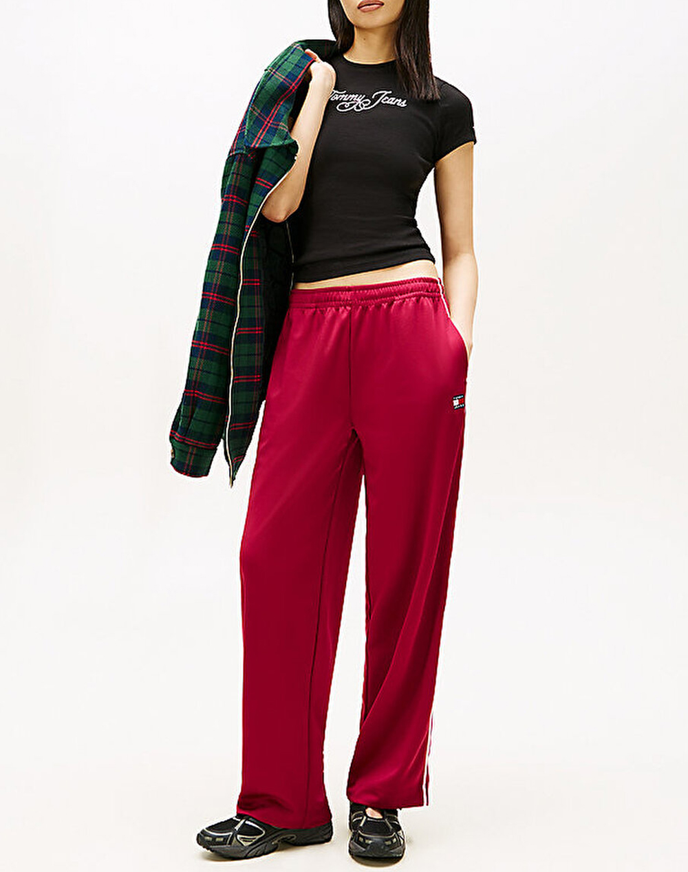 TOMMY JEANS TJW SLIM ESS LOGO 1 RIB TEE EXT