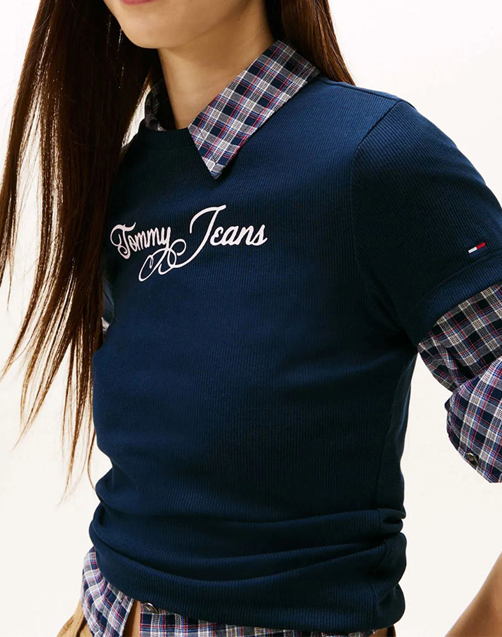 TOMMY JEANS TJW SLIM ESS LOGO 1 RIB TEE EXT