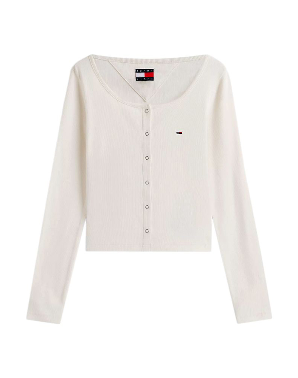 TOMMY JEANS TJW SLIM RIB SNAP BUTTON LS