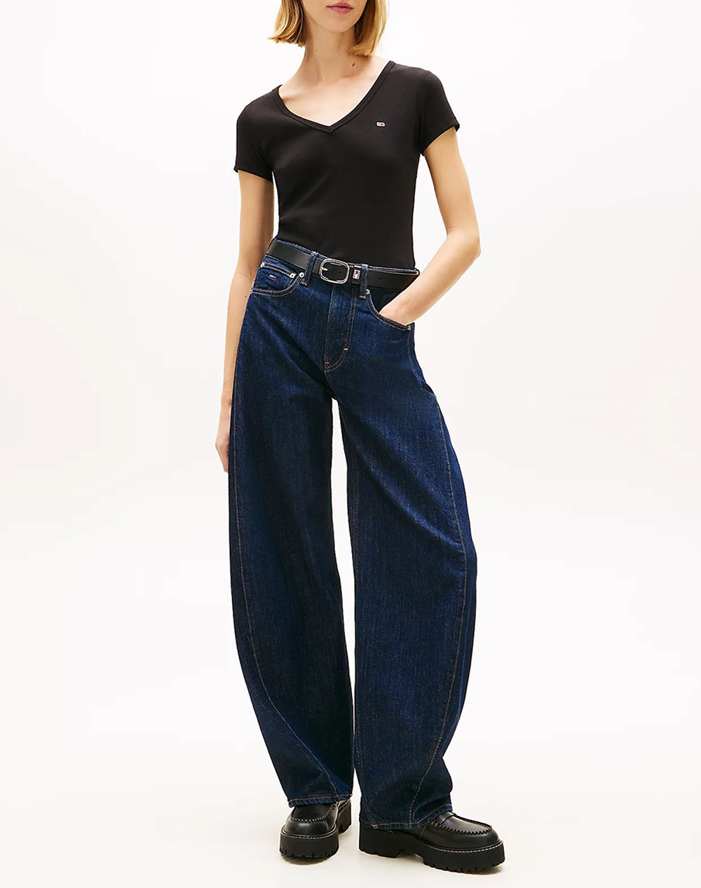 TOMMY JEANS TJW SLIM ESSENTIAL RIB V SS