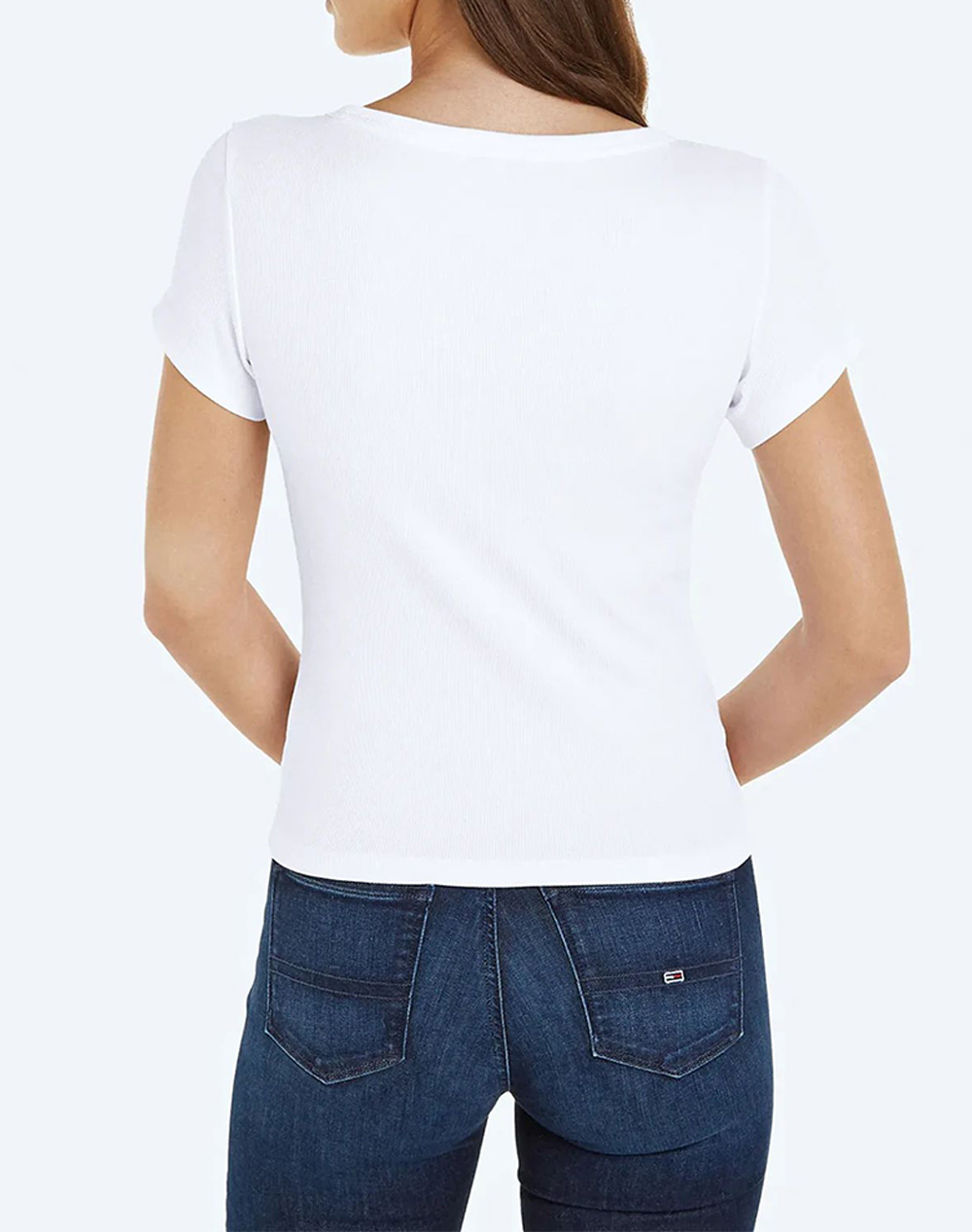 TOMMY JEANS TJW SLIM ESSENTIAL RIB V SS